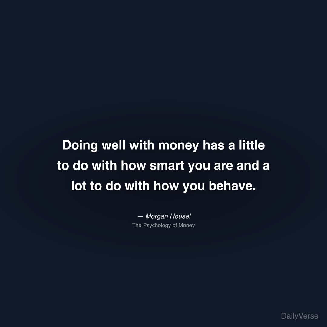 Doing well with money has a little to do with how 