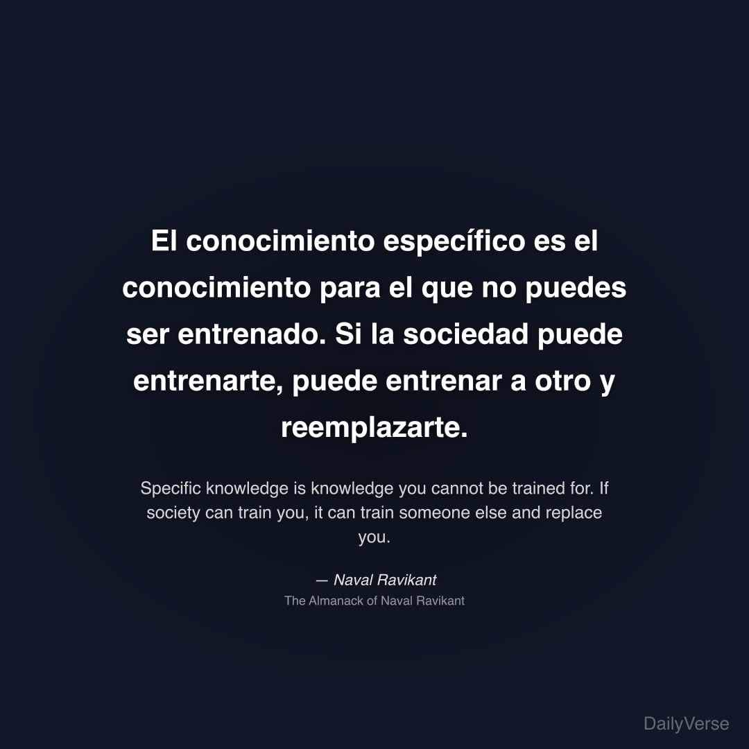 El conocimiento específico es el conocimiento para