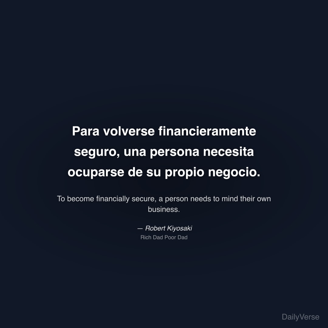 Para volverse financieramente seguro, una persona 