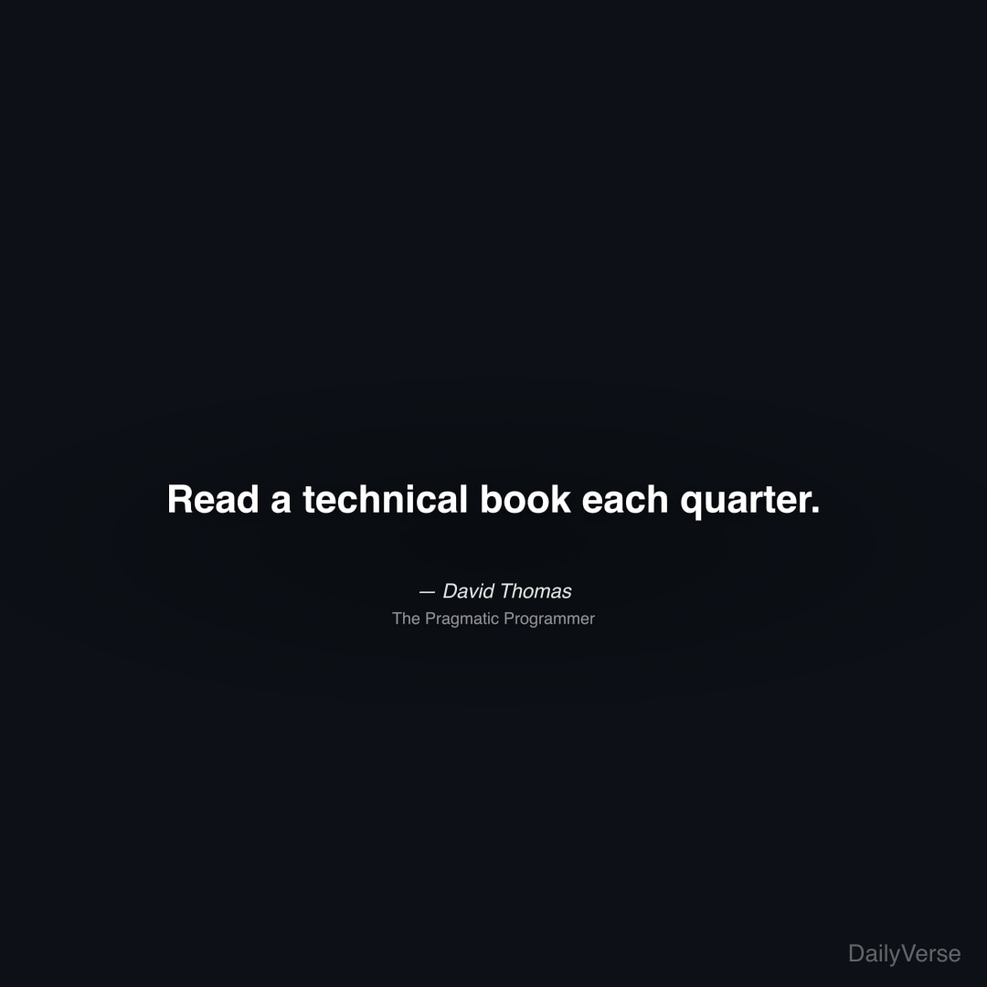 Read a technical book each quarter.