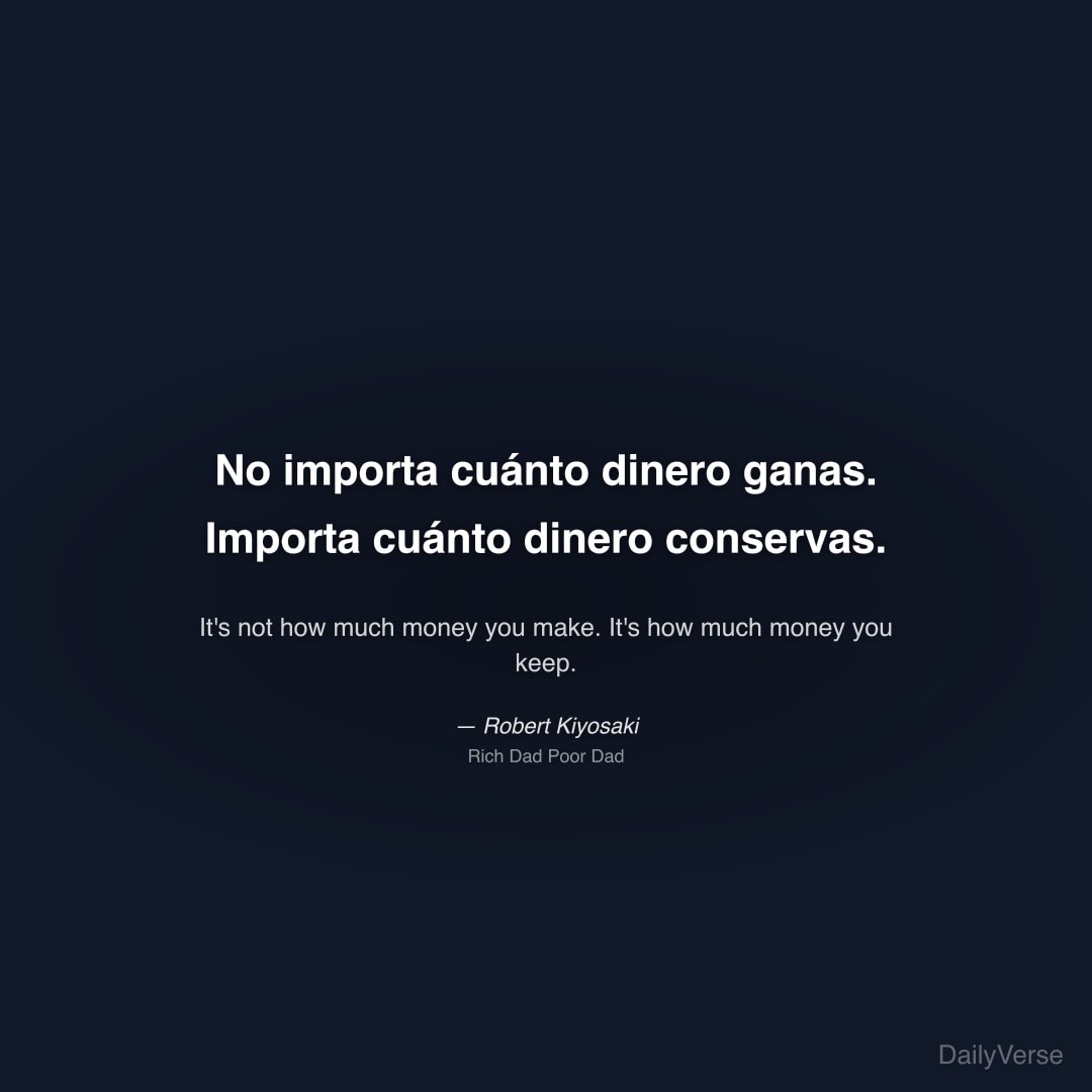 No importa cuánto dinero ganas. Importa 