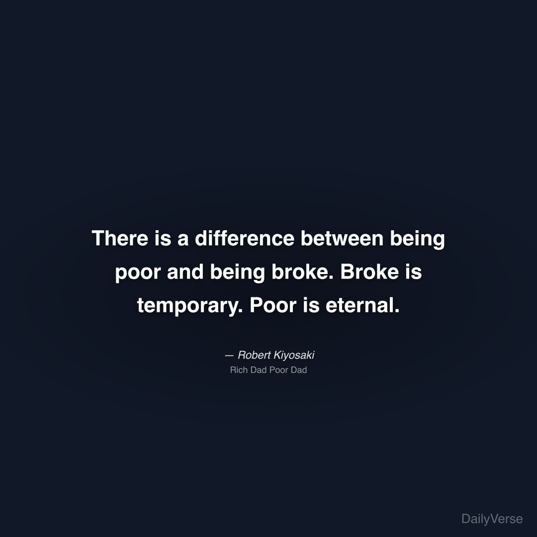 There is a difference between being poor