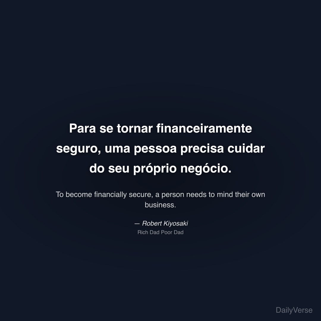 Para se tornar financeiramente seguro, u