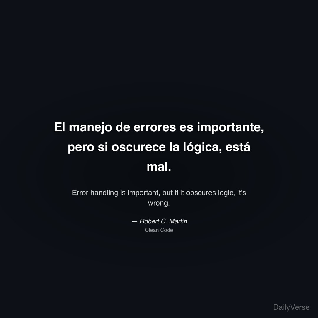 El manejo de errores es importante, pero