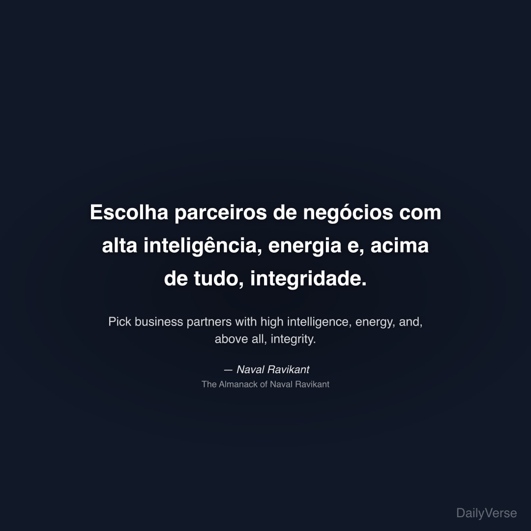 Escolha parceiros de negócios com alta i
