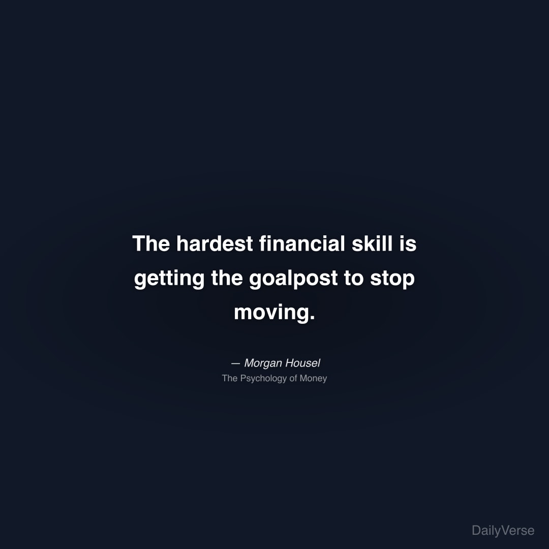 The hardest financial skill is getting the goalpos